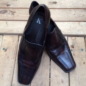 Genuine leather heeled loafers